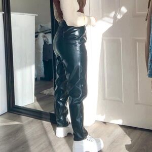 SHEIN Black Faux Leather Pants